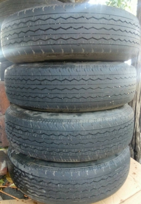 ขายล้อกระทะแท้ติดรถตู้ป้ายแดงพร้อมยาง BRIDGESTONE 195R15C ชุด 4 ล้อ พร้อมใช้งาน