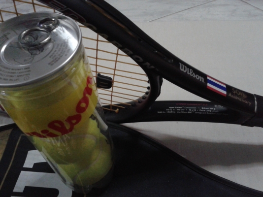 ขายไม้เทนนิส wilson-Dunlop+ลูกใหม่+ถุงซอง ครบชุด
