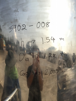 ขาย	ถังสแตนเลสเกรด 316 ขนาด 2,000 ลิตร พร้อมใบกวน สภาพสวย พร้อมใช้งาน