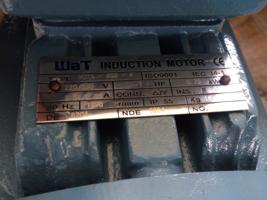 ขายมอเตอร์ Wat 1HP. 380V 1450rpm. ของใหม่ในกล่องไม่เคยใช้งาน มี 7ตัวครับ ขายมอเตอร์ Wat 1HP. 380V 1450rpm. ของใหม่ในกล่องไม่เคยใช้งาน มี 7ตัวครับ