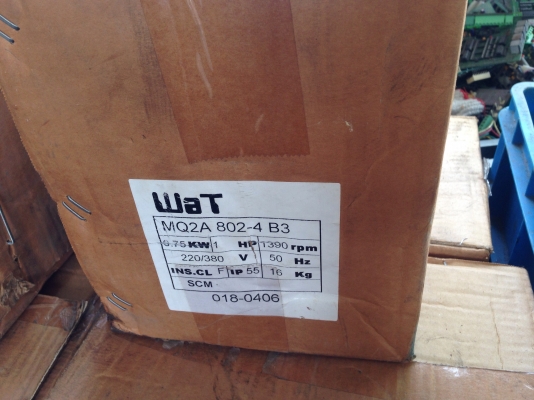 ขายมอเตอร์ Wat 1HP. 380V 1450rpm. ของใหม่ในกล่องไม่เคยใช้งาน มี 7ตัวครับ ขายมอเตอร์ Wat 1HP. 380V 1450rpm. ของใหม่ในกล่องไม่เคยใช้งาน มี 7ตัวครับ