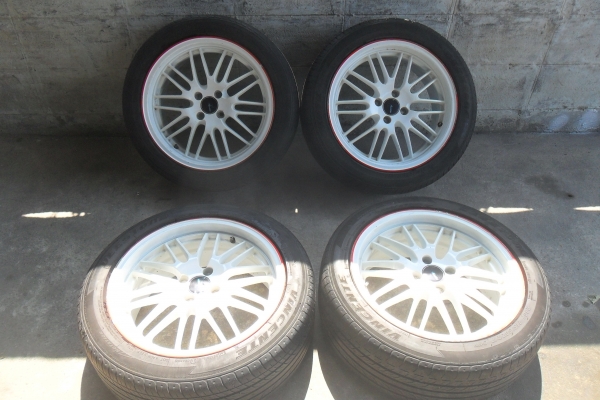 ล้อแม็ก17นิ้ว4รู100 พร้อมยาง สวยๆ 4 ล้อ ราคา 6750 บาท