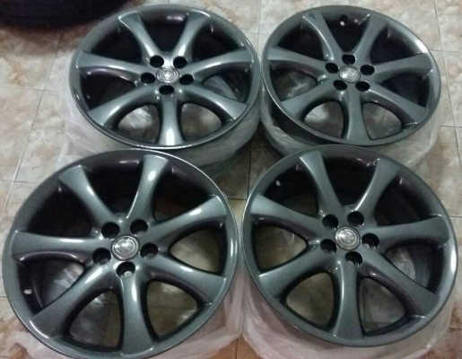 ล้อ Toyota wish ขอบ17 5รู100 ทำสีรมดำเข้ม สวยๆ