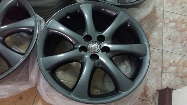 ล้อ Toyota wish ขอบ17 5รู100 ทำสีรมดำเข้ม สวยๆ
