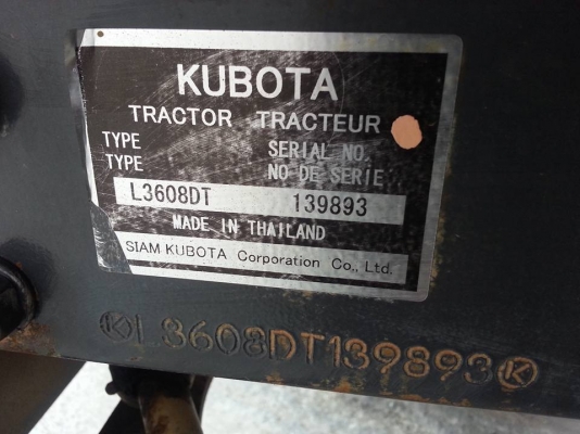 คูโบต้า L3608 4 WD ตัวเปล่า รถยึดส่งไม่ไหว ทำงาน 685 โมง ปี 2555