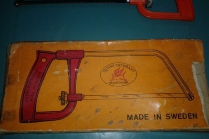 ขายเลื่อยเหล็กตราแมวบินงานเก่าเก็บ FLYING CAT Made in Sweden.