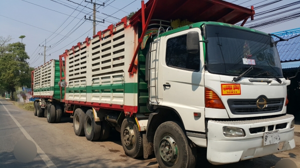 ขายรถพ่วง 24 ล้อ แม่-ลูก กระบะเหล็กคอกเกษตรดั้ม HINO 320 ปี.47 ราคา.2080000 ต่อรอง ขายรถพ่วง 24 ล้อ แม่-ลูก กระบะเหล็กคอกเกษตรดั้ม HINO 320 ปี.47 ราคา.2080000 ต่อรอง