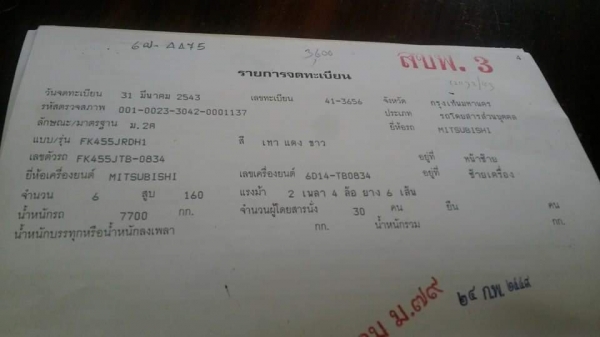 หกล้อ ฟูโซ่ FK455j ยาว 5.50 เครื่องดีมากๆ