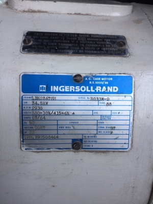 ขายปั้มลมยี่ห้อ Ingersollrand 34.5 kw มือสองสภาพพร้อมใช้งาน