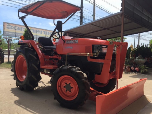 ขายรถไถKubota L3408 (4WD) พร้อมใบมีดหน้าและผานบุกเบิกใหม่ๆ รถพร้อมใช้งาน