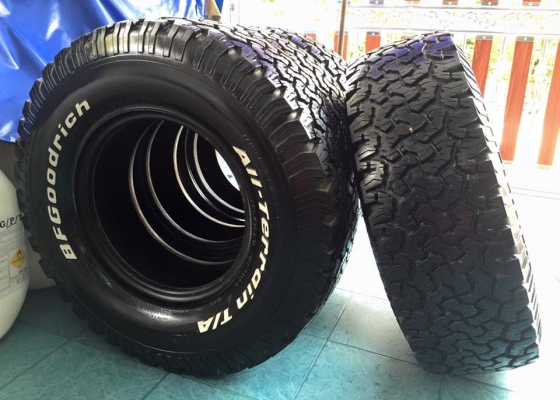 ดูตัวอย่าง ขาย ยางBF all terrain 285/75/16 (33") ดอกเต็ม สะพานยางยังอยู่ ไม่เคยปะ
