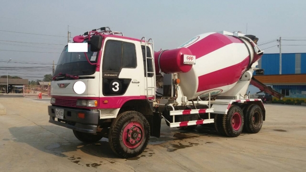 บรรทุกเฉพาะกิจ(คอนกรีดผสมเหลว) รถโม่ปูนใหม่ 7คิว สวย พร้อมใช้งาน HINO FM227 EP100  285 แรง สีขาว-ชมพู