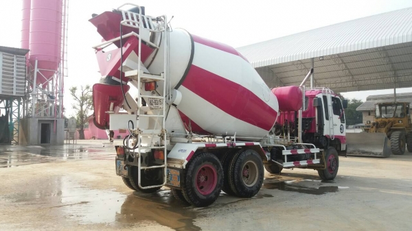 บรรทุกเฉพาะกิจ(คอนกรีดผสมเหลว) รถโม่ปูนใหม่ 7คิว สวย พร้อมใช้งาน HINO FM227 EP100  285 แรง สีขาว-ชมพู