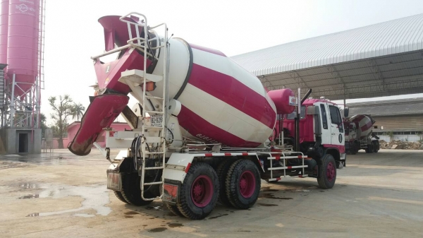 บรรทุกเฉพาะกิจ(คอนกรีดผสมเหลว) รถโม่ปูนใหม่ 7คิว สวย พร้อมใช้งาน HINO FM3M   M10C-A 240 แรง สีขาว-ชมพู