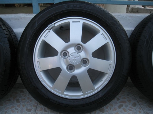 ขายล้อแม็กเดิม Mitsubishi mirage 14"x4.5" 4รู 100 et46 + ยางปี12(081-3747940)