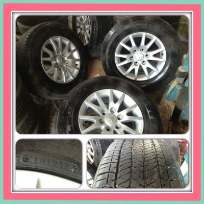 ขายล้อแม็กเดิม Misubrishi ล้อปาเจโร่ตัวท็อป ขอบ 17&rdquo; 6 รู+ยางปี 12 ราคา 19900 บาทถูก