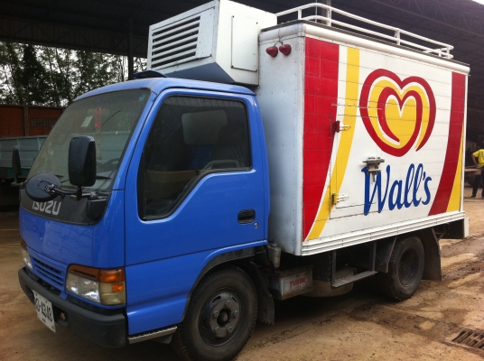 ขายรถบรรทุก 6 ล้อ ISUZU NKR (รถห้าง) หัวการ์ตูน (ตู้เย็น) เครื่อง 100 แรง TURBO เลขตัวรถ NKR55EY52-Y-7103234 เลขเครื่อง 4JB1-797382 ทะเบียนพร้อมโอน