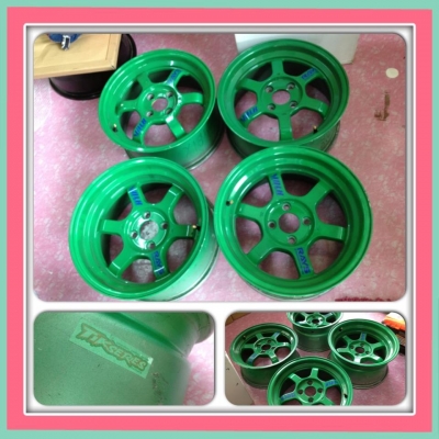 ขายแม็กซ์มือ2 TE37v สีเขียว 4/100 หน้า 7-หลัง 8 ราคา 8,900 บาทถูก