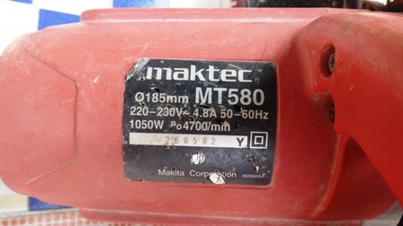 เลื่อยวงเดือน Maktec รุ่น MT580 สภาพใหม่ ราคาถูกๆ เลื่อยวงเดือน Maktec รุ่น MT580 สภาพใหม่ ราคาถูกๆ