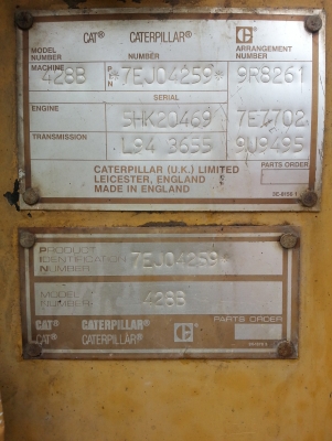 ขายด่วน ตักหน้าขุดหลัง CAT 428 B เอกสารเล่มทะเบียน