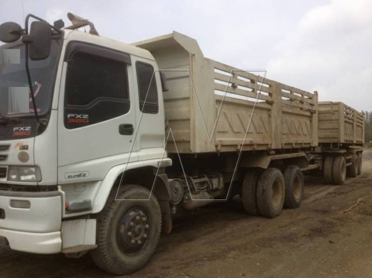 ขาย อีซุ DECA 320 ปี 51 / กระบะดั๊มสามมิตร ( พ่วง 22 ล้อดั๊ม ลูก 3 เพลา  )