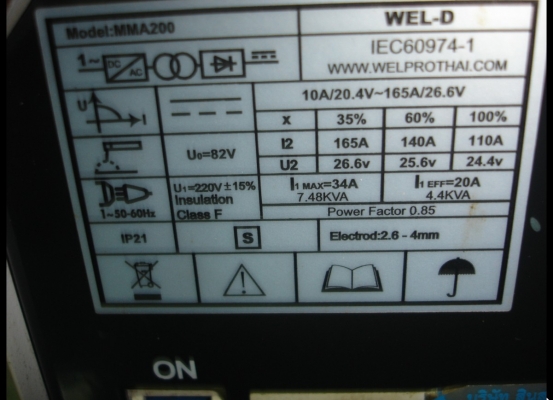 ขายเครื่องเชื่อมไฟฟ้าระบบอินเวอร์เตอร์ (MMA) ยี่ห้อ WEL-D รุ่น MMA200