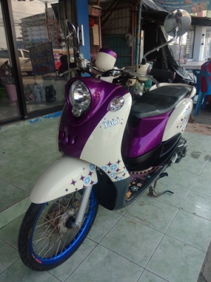 Fino ลาย แฟชั่น สีม่วง-ขาว รถปี54 เครื่องดีเดิมๆแต่งลงล้อมาอย่างเดียวครับ