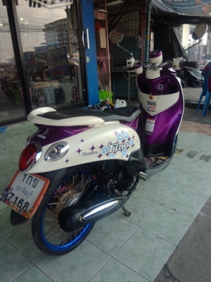 Fino ลาย แฟชั่น สีม่วง-ขาว รถปี54 เครื่องดีเดิมๆแต่งลงล้อมาอย่างเดียวครับ