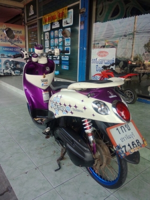 Fino ลาย แฟชั่น สีม่วง-ขาว รถปี54 เครื่องดีเดิมๆแต่งลงล้อมาอย่างเดียวครับ