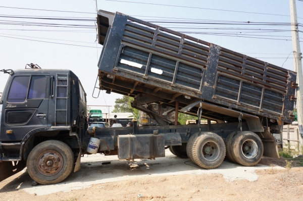 ขาย HINO โปรเฟีย รถจดประกอบ พ่วงแม่ลูกกระบะเหล็กดั๊ม จดทะเบียนปี 46