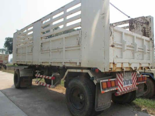 หางพ่วง 2 เพลา ดั้ม มีข้างเสริม SMM สีขาว