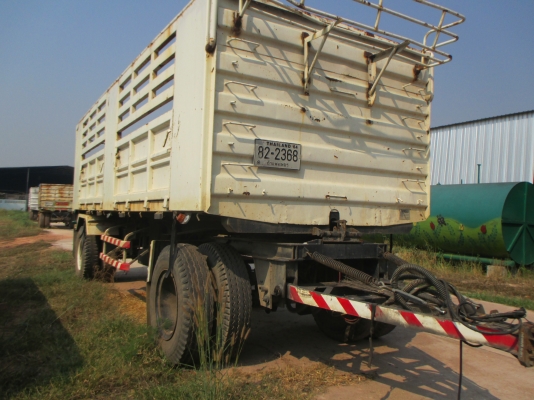 หางพ่วง 2 เพลา ดั้ม มีข้างเสริม SMM สีขาว