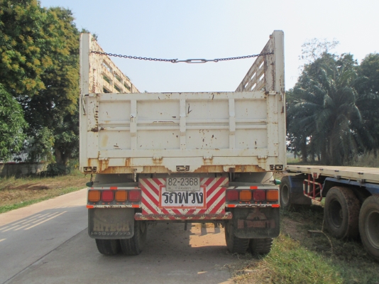 หางพ่วง 2 เพลา ดั้ม มีข้างเสริม SMM สีขาว