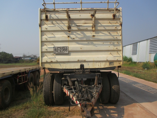 หางพ่วง 2 เพลา ดั้ม มีข้างเสริม SMM สีขาว