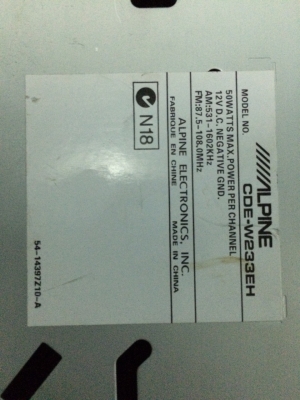 Alpine CDE-W233EH USB IPOD MP3-RW CD-RW AUX FMคลื่นไทยครบ ปรีเอ้า1ชุด มือ2