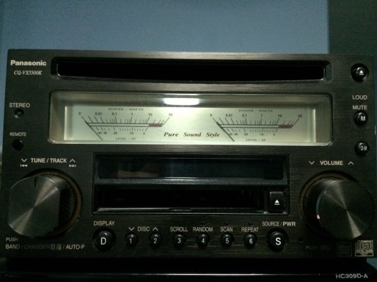 PANASONIC CQ-VX5500KD รุ่นใหญ่ ซิ้งดำ CD-RW MD-RW AUX เกจวัด VU ปรีเอ้า2ชุด ปรีCD MD IN 1ชุด คุมกล่องCD สภาพสวย มือ2 ญี่ปุ่น