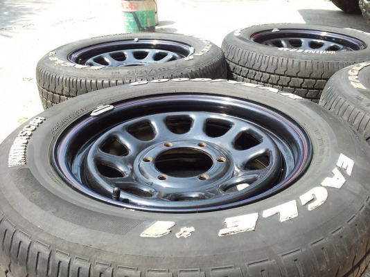 ล้อกระทะเหล็กเก่าญี่ปุ่น ลาย rock ขอบ 16x7 6.139 ออฟ+20 4 วง