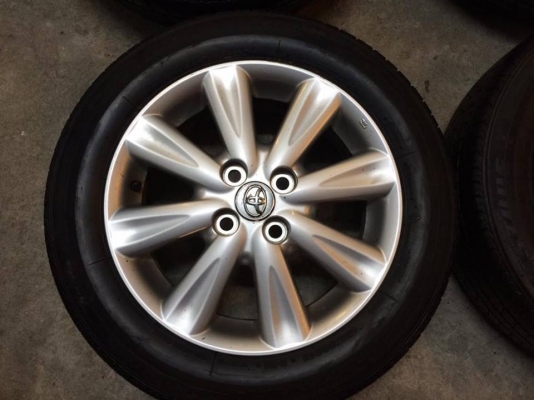 แม็ก+ยางขอบ15"4รู100 เดิมๆToyota 7ก้าน ล้อสวย ยางสวย ปี12 ขายยกชุด4,200.฿