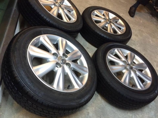 แม็ก+ยางขอบ15"4รู100 เดิมๆToyota 7ก้าน ล้อสวย ยางสวย ปี12 ขายยกชุด4,200.฿