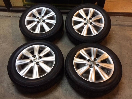 แม็ก+ยางขอบ15"4รู100 เดิมๆToyota 7ก้าน ล้อสวย ยางสวย ปี12 ขายยกชุด4,200.฿