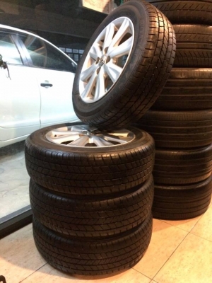 แม็ก+ยางขอบ15"4รู100 เดิมๆToyota 7ก้าน ล้อสวย ยางสวย ปี12 ขายยกชุด4,200.฿