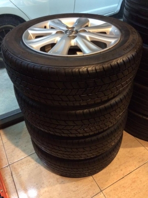 แม็ก+ยางขอบ15"4รู100 เดิมๆToyota 7ก้าน ล้อสวย ยางสวย ปี12 ขายยกชุด4,200.฿