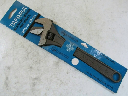 ขายประแจเลื่อนทาปาเรียขนาด10"รุ่นเก่าแฟ็คสีฟ้าสลับปากจับแป็ปน้ำได้หายากเหล็กเหนียว TAPARIA Made in India.