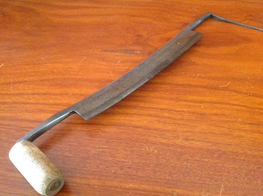 ขายมีดขูดโบราณ Antique Draw Knife D.R.Barton Rochester N.Y. เหล็กดี คม ต้องไป DIY ด้ามจับเพิ่ม