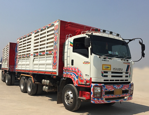 ขายรถพ่วง ISUZU DECA 360 ปลายปี 56 ดั้มเกษตร ท่อไอเสียออกข้างแล้ว สภาพเดิมๆ รถพ่วง 22ล้อ