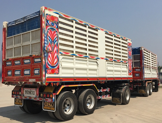 ขายรถพ่วง ISUZU DECA 360 ปลายปี 56 ดั้มเกษตร ท่อไอเสียออกข้างแล้ว สภาพเดิมๆ รถพ่วง 22ล้อ