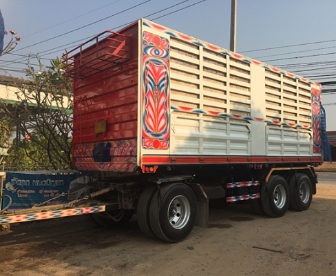 ขายรถพ่วง ISUZU DECA 360 ปลายปี 56 ดั้มเกษตร ท่อไอเสียออกข้างแล้ว สภาพเดิมๆ รถพ่วง 22ล้อ