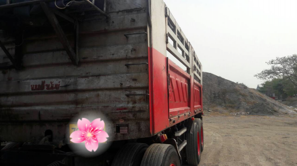 ขายรถบรรทุก 22  ล้อคอกรั้วไม่ดัมพ์ HINO MEGA 320 แรงม้าปี 2551 ไฮสปีด ลูกพ่วงสามมิตร 3 เพลาแท้โรงงานยาว 6.50 เมตร ราคา 1880000