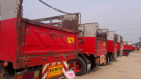 ขายรถบรรทุก 22  ล้อคอกรั้วไม่ดัมพ์ HINO MEGA 320 แรงม้าปี 2551 ไฮสปีด ลูกพ่วงสามมิตร 3 เพลาแท้โรงงานยาว 6.50 เมตร ราคา 1880000