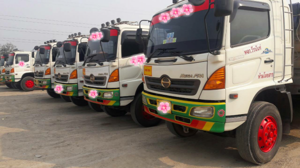 ขายรถบรรทุก 22  ล้อคอกรั้วไม่ดัมพ์ HINO MEGA 320 แรงม้าปี 2551 ไฮสปีด ลูกพ่วงสามมิตร 3 เพลาแท้โรงงานยาว 6.50 เมตร ราคา 1880000